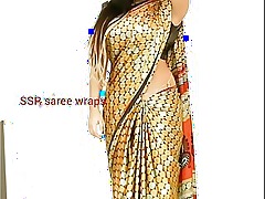 Telugu aunty saree satin saree  coitus integument decoration 1 4